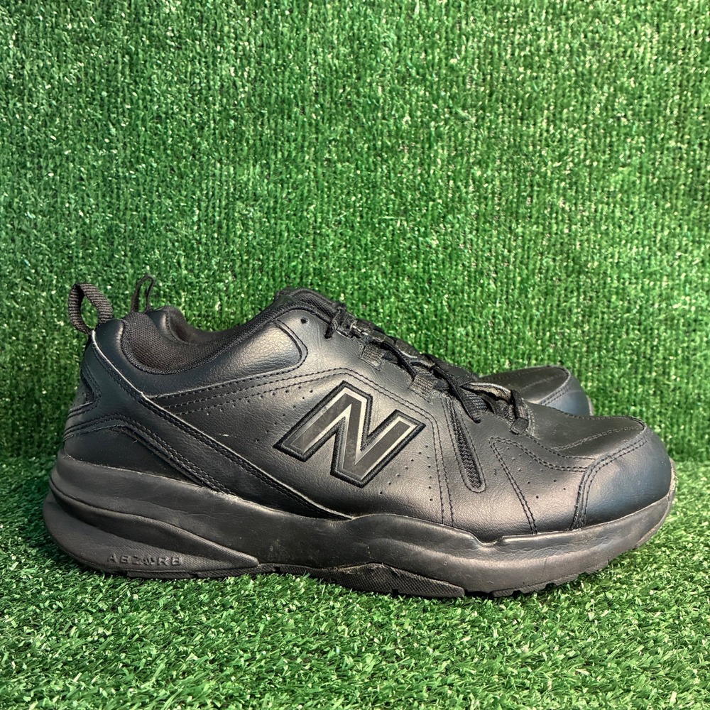 New Balance 608 V5 Leather Work Cross Trainer Sneakers Black Mens 10.5 4E X-Wide
